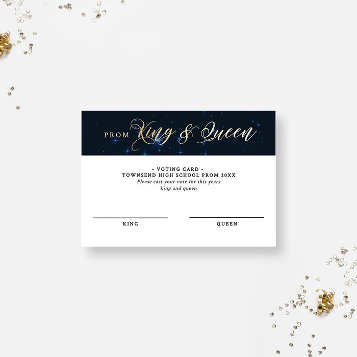 Night of a Thousand Lights Prom Invitation Template, King Queen Prince Princess Voting Cards, Senior Walk Name Cards, Night Sky