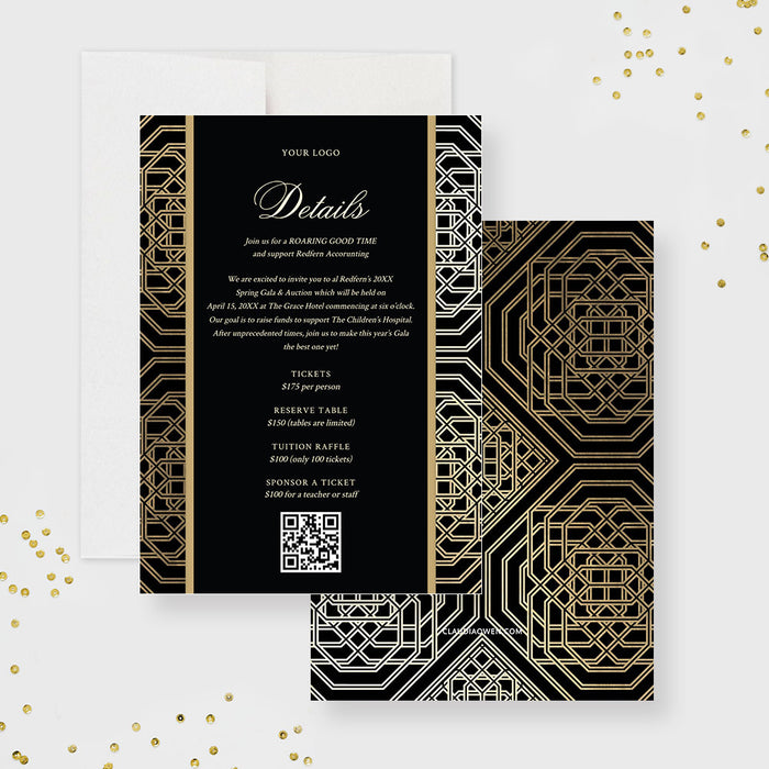 Gala Party Invitation, Menu Selection Card Editable Template, Insert C