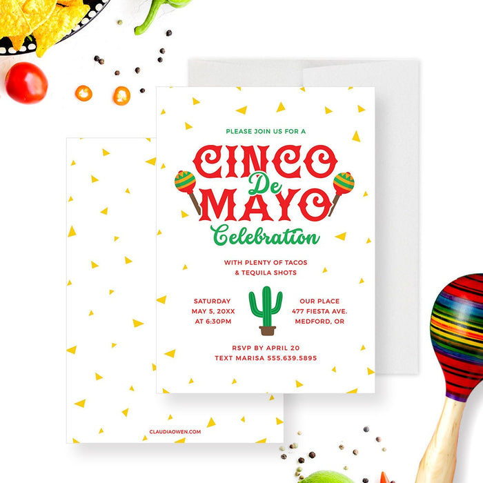 Cinco De Mayo Invitation Template, Mexican Fiesta Invitation Instant Download, Mexican Holiday Celebration, Fiesta Theme Party Invitations