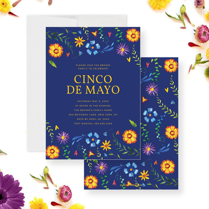 Cinco De Mayo Invitation Digital Download, Mexican Fiesta Editable Template, Printable Floral Fiesta Invitations, Mexican Birthday Invites