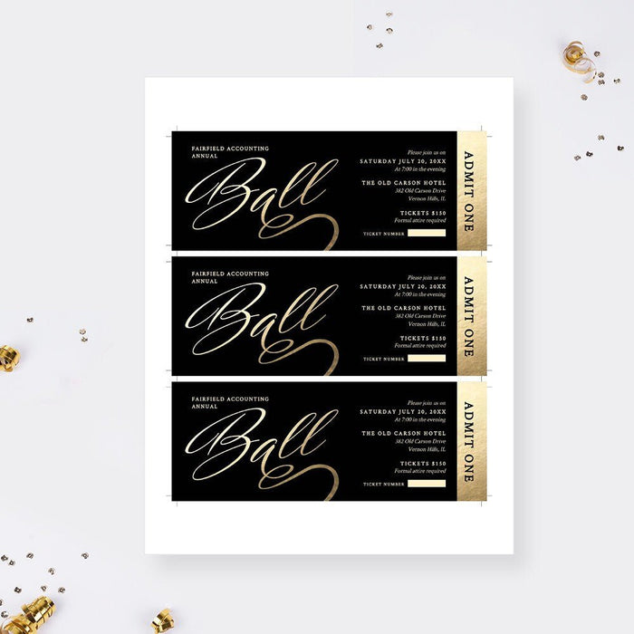 Ball Party Invitation Template, Elegant Annual Client Appreciation Ball, Formal Corporate Invites, Menu RSVP Ticket