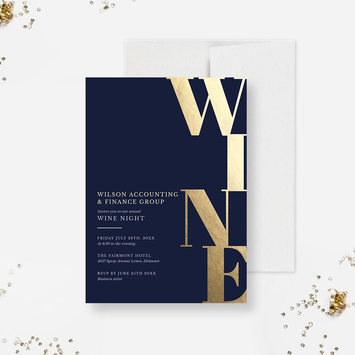 Wine Tasting Party Invitation Template, Winery Corporate Business Party Invites, Wine and Cheese Formal Invitations for Professional Events