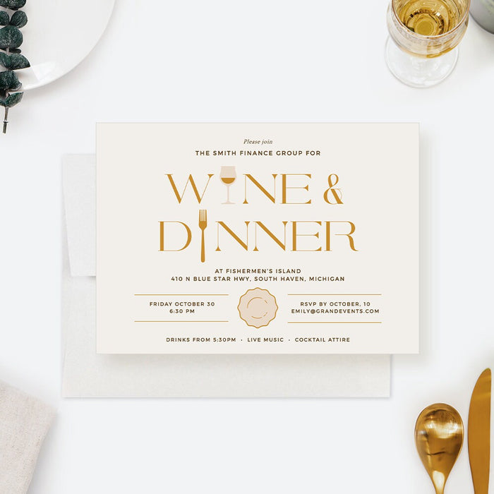 Wine and Dinner Invitation Template, Company Dinner Invites, Family Dinner Event, 40th 50th 60th 70th 80th Wine Birthday Dinner Party