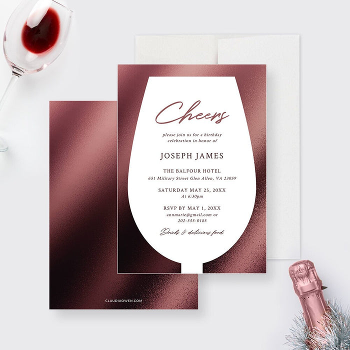 Wine Tasting Birthday Party Invitation Editable Template, Winery Digital Download, Wine and Dine, Wine Bachelorette Invites