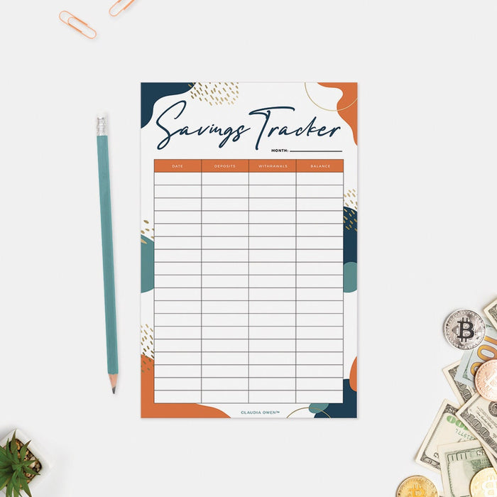 Savings Tracker Printable Template, Savings Planner Digital Download, Financial Tracker Digital Tracker, Savings Challenge Finance Tracker