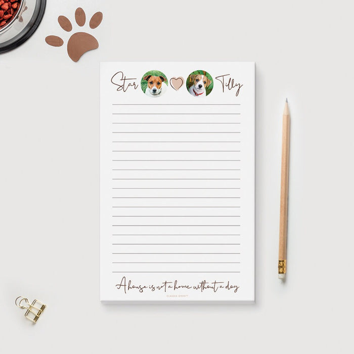Personalized Dog Notepad with Photo, Dog Lover Gifts Pet Owner, Custom Animal Notepad, Dog Stationery Gifts, Dog Dad Mom Gifts