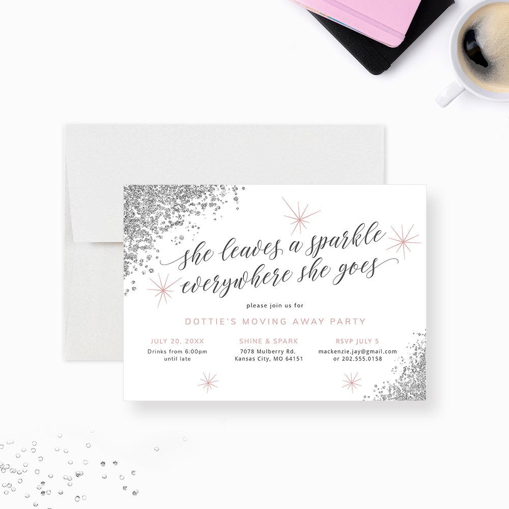 Going Away Invitation Template, Moving Party Invites Digital Download,