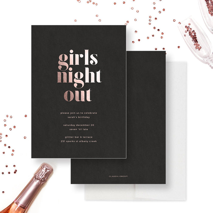 Girls Night Out Party Invitation Template, Elegant Bachelorette Printable Invites, Hens Night Instant Digital Download