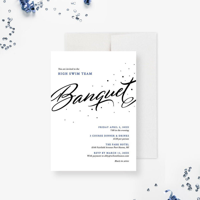 Banquet Invitation Template, Professional Business Event, Corporate Company Digital Download Cards, Work Party Invites