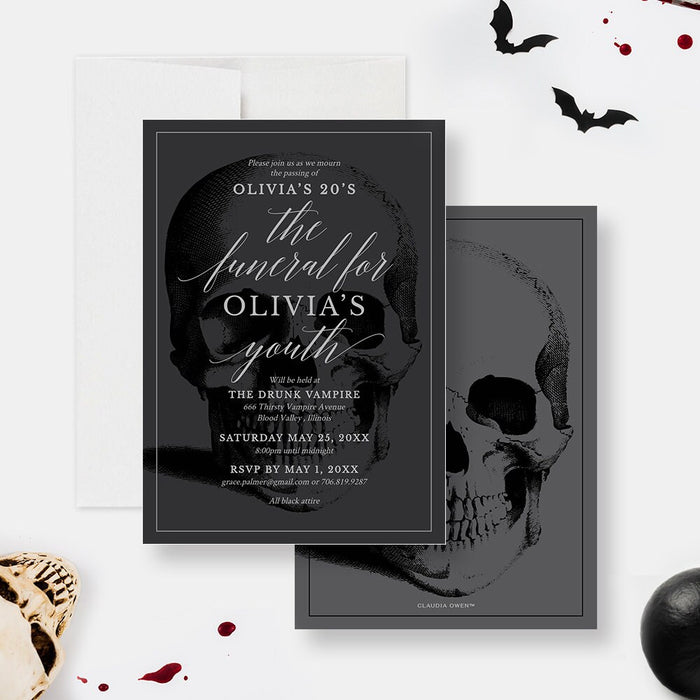 Funeral for my Youth Party Invitation Template, Funeral for My 20s, Funny 30th 40th 50th Birthday Invitation Digital Download