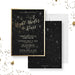 a black and gold new year&#39;s eve party card