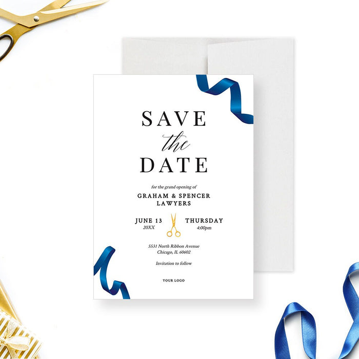 Grand Opening Save the Date Card Template, Launch Party Digital Download, Ribbon Cutting Ceremony New Business Opening