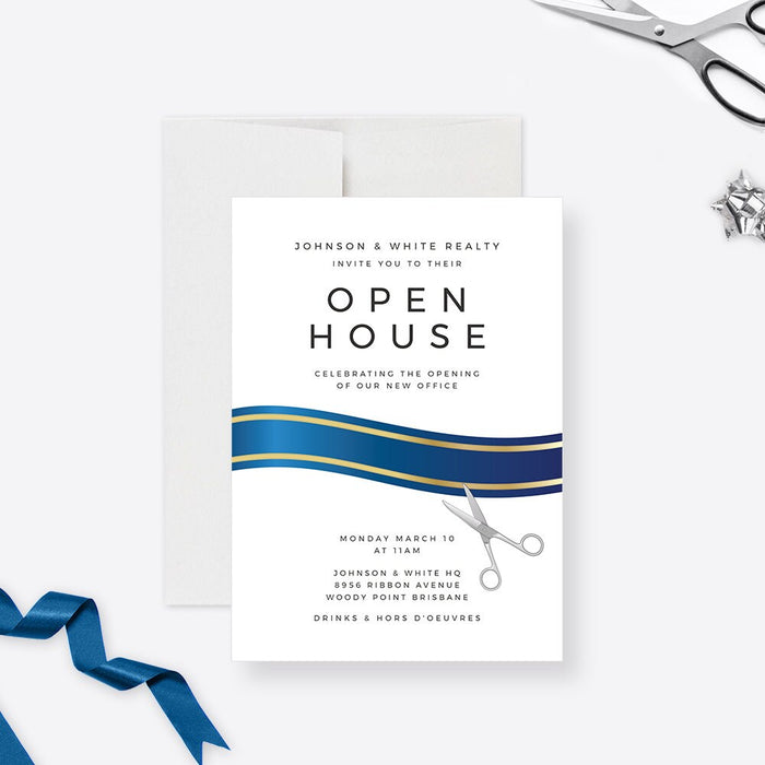 Open House Invitation Template, Grand Opening Launch Party Digital Download, New Business Ribbon Cutting Ceremony