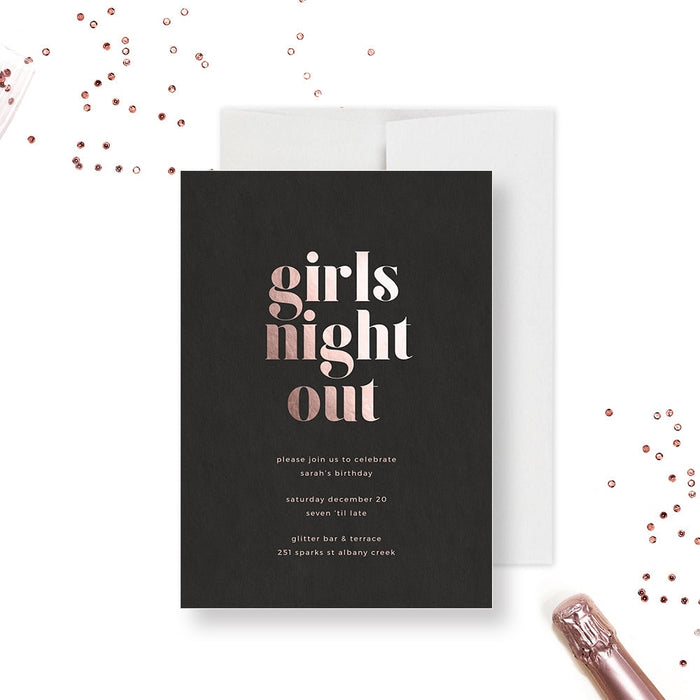 Girls Night Out Party Invitation Template, Elegant Bachelorette Printa