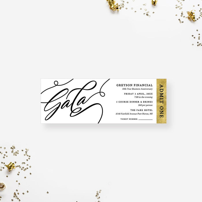 Gala Invitation Template with Matching RSVP and Ticket, Professional Business Corporate Work Party Invite Digital Download