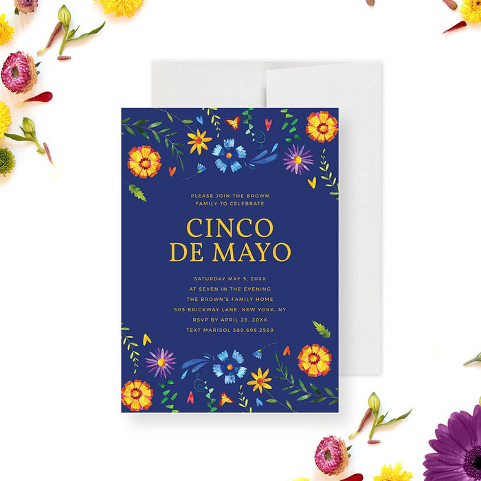 Cinco De Mayo Invitation Digital Download, Mexican Fiesta Editable Template, Printable Floral Fiesta Invitations, Mexican Birthday Invites