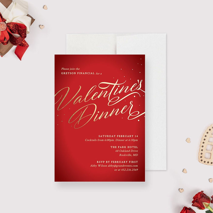 Valentines Dinner Party Invitation Template, Romantic Valentines Day Cards Digital, Printable Valentines Invites