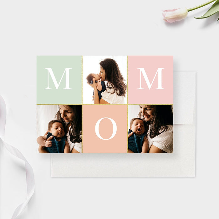 Mom Birthday Greeting Card Editable Template, Mothers Day Card Digital Download, Printable Photo Card Print At Home, Mum Grandmother Card
