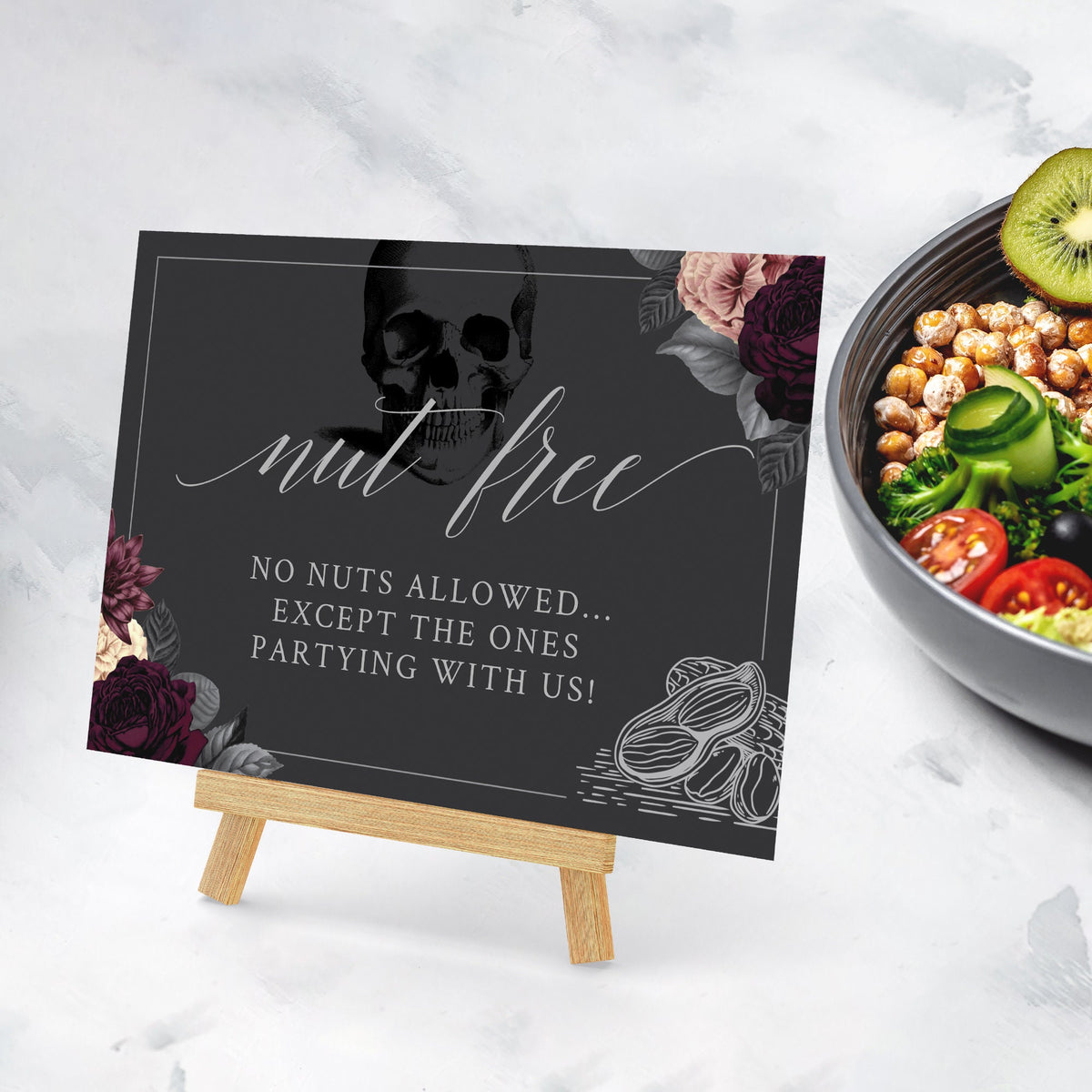 Nut Table Sign Keto Friendly Table Sign Digital Download, Vegetarian Sign, Nut Free S