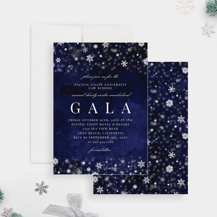 Winter Gala Party Invitation Template, Corporate Business Holiday Party Invites, Formal Company Christmas Winter Wonderland Invitation