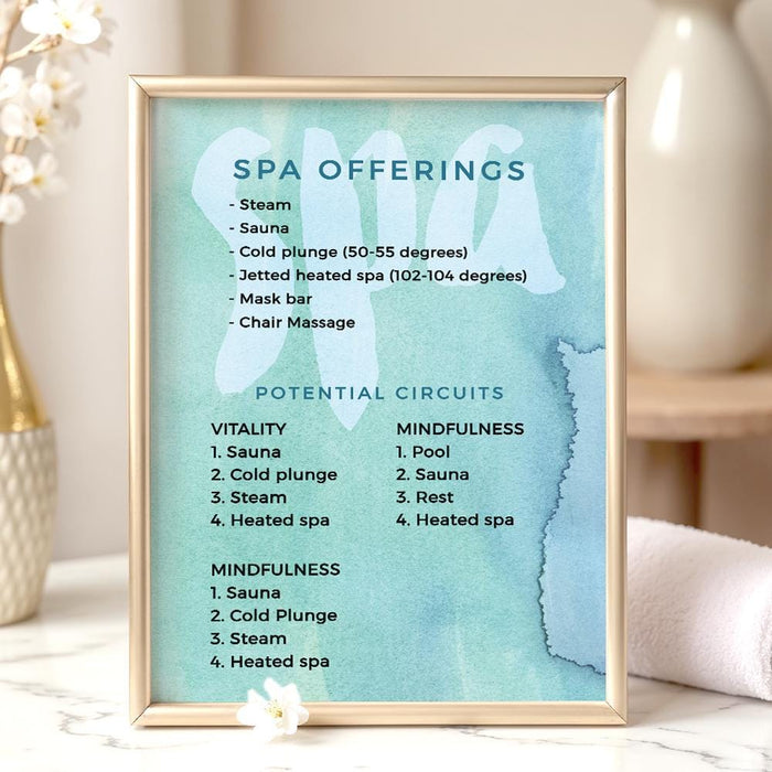 a picture of a spa offerings poster