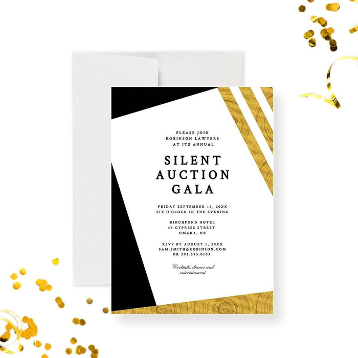 Company Party Invitation Template, Formal Business Invitation Printable Digital Download, Corporate Gold Gala Invitation