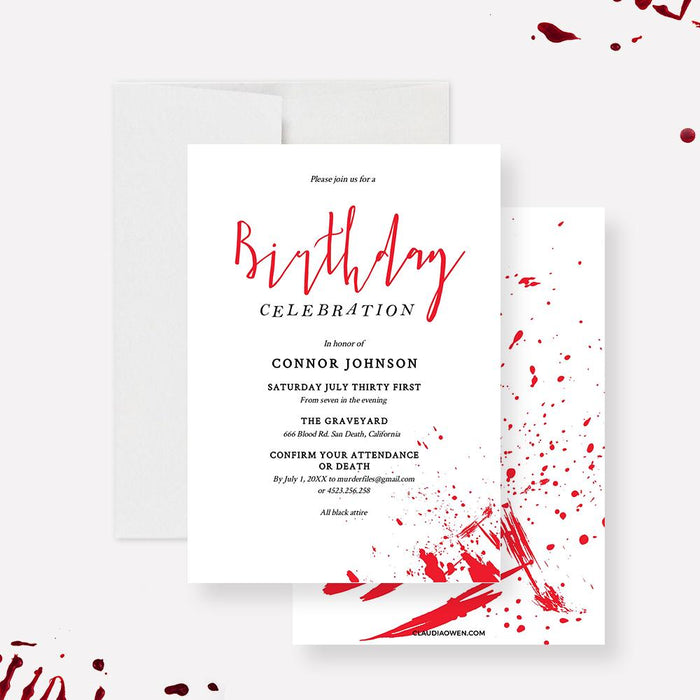 Murder Mystery Editable Template, Halloween Birthday Party Printable Invitation, October Birthday Digital Download Death Birthday Party