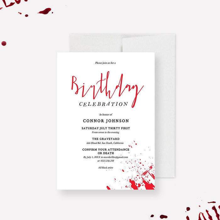 Murder Mystery Editable Template, Halloween Birthday Party Printable Invitation, October Birthday Digital Download Death Birthday Party