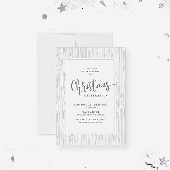 White Christmas Party Invitation Editable Template, Winter Birthday Party Printable Digital Download, Winter Bridal Shower Invites