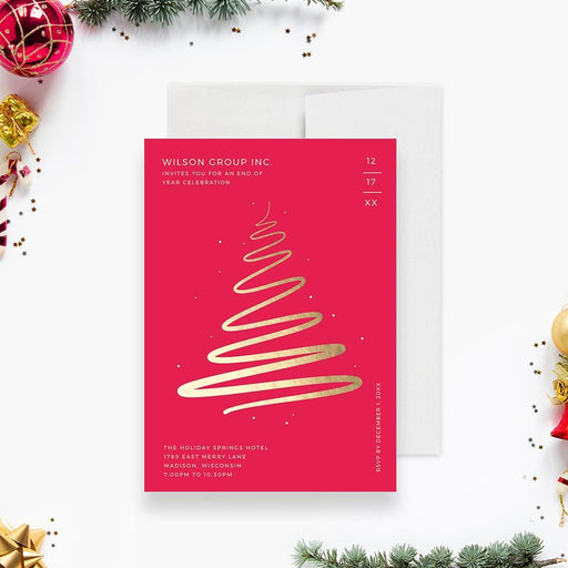 a card with a christmas tree on it