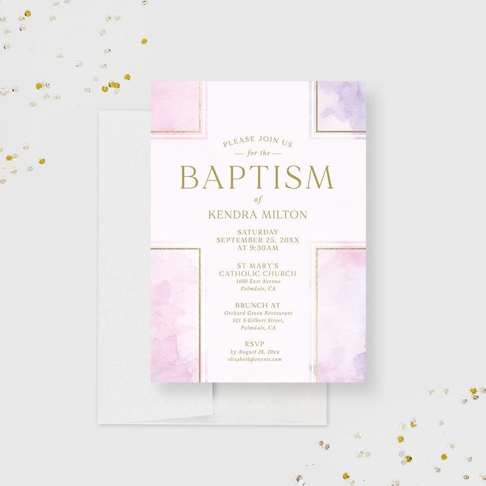 Baptism Invitation Template, Christening Invite Digital Download, Catholic Wedding Invitation, Religious Church Invites First Holy Communion