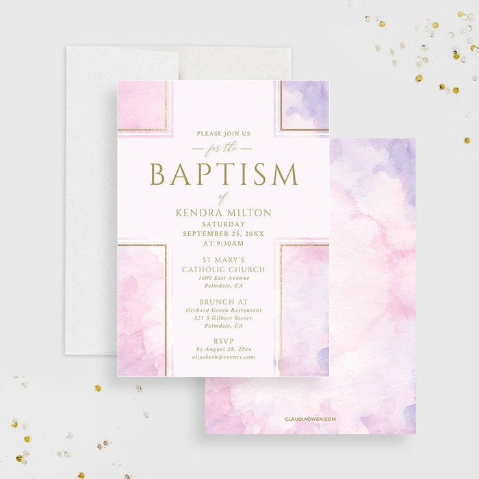 Baptism Invitation Template, Christening Invite Digital Download, Catholic Wedding Invitation, Religious Church Invites First Holy Communion