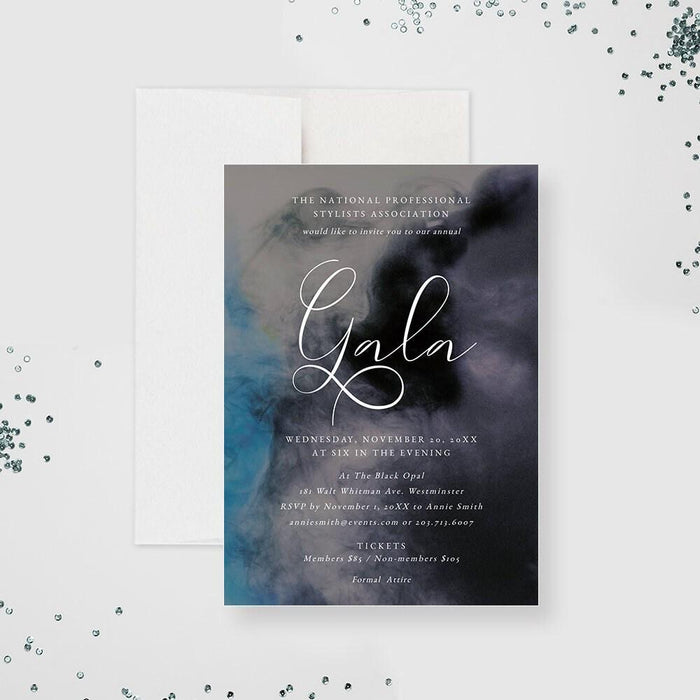 Elegant Gala Party Invitation Digital Download, Business Anniversary Invites, Formal Event Template, Dark Moody Company Invitations