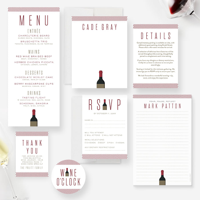 Wine Tasting Birthday Invitation Winery Party Invite