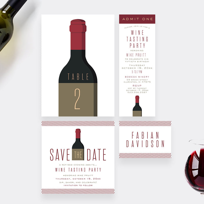 Wine Tasting Birthday Invitation Winery Party Invite