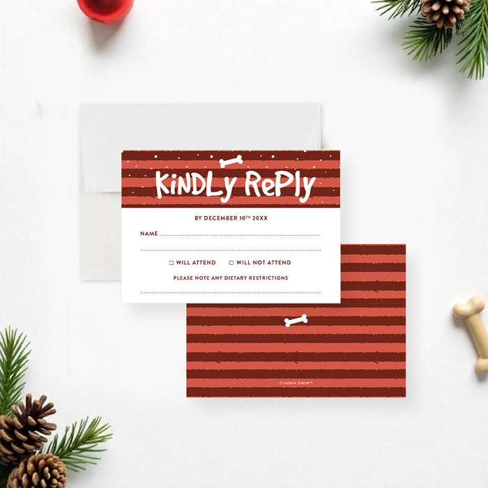 Dog Christmas Party Invitation Jingle Paws Holiday Pet Party Card