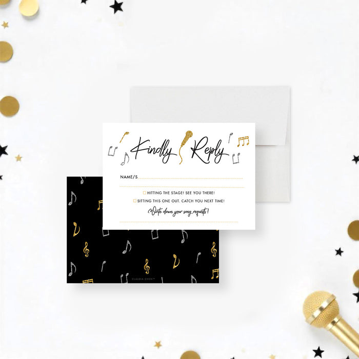 Karaoke Birthday Invitation Music Party Celebration Card