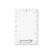 Karaoke night notepad featuring a gold microphone and music notes border, perfect for music-themed parties.