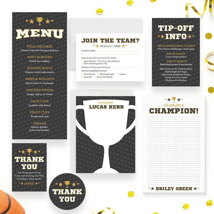 Basketball Birthday Invitation Kids Sports Party Invite