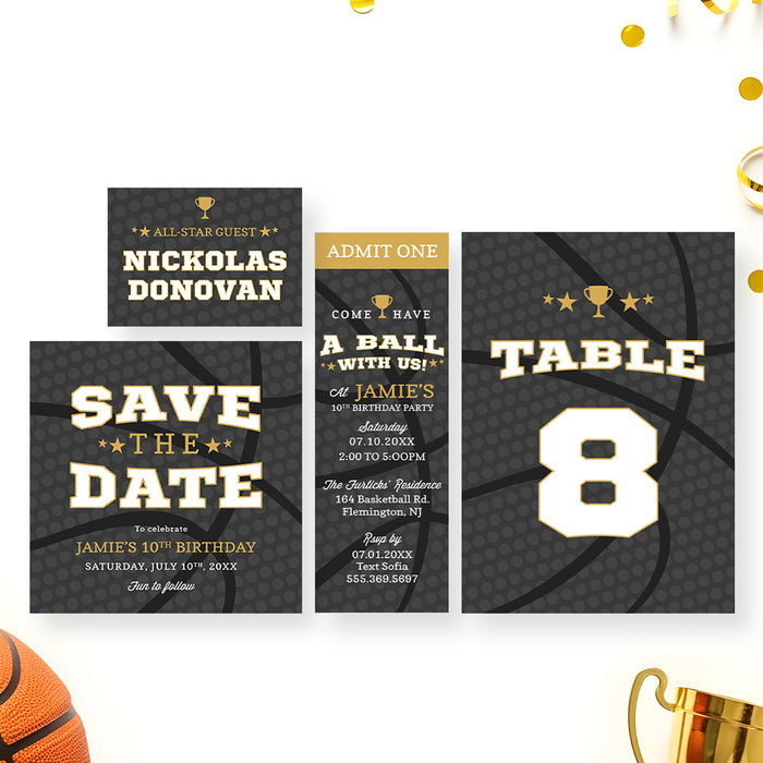Basketball Birthday Invitation Kids Sports Party Invite