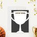 Personalized sports trophy note card with varsity lettering and customizable name for kids birthday thank you-front