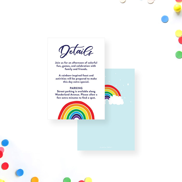 Rainbow Birthday Invitation Kids Colorful Party Invite