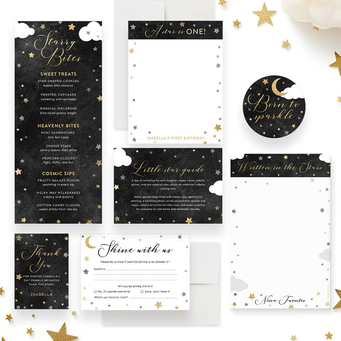 Twinkle Twinkle Little Star Kids Birthday Invitation Card