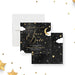 Twinkle Twinkle birthday save the date card with starry night sky, crescent moon and cloud design-front-back