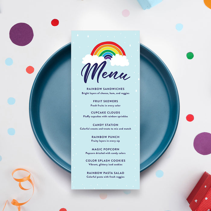 Rainbow Birthday Invitation Kids Colorful Party Invite