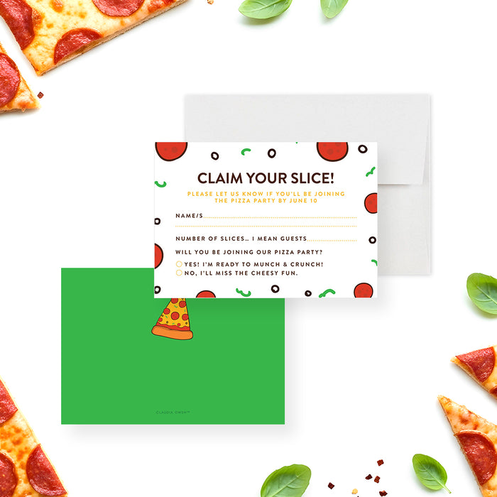 Pizza Birthday Party Invitation for Kids Slice Theme