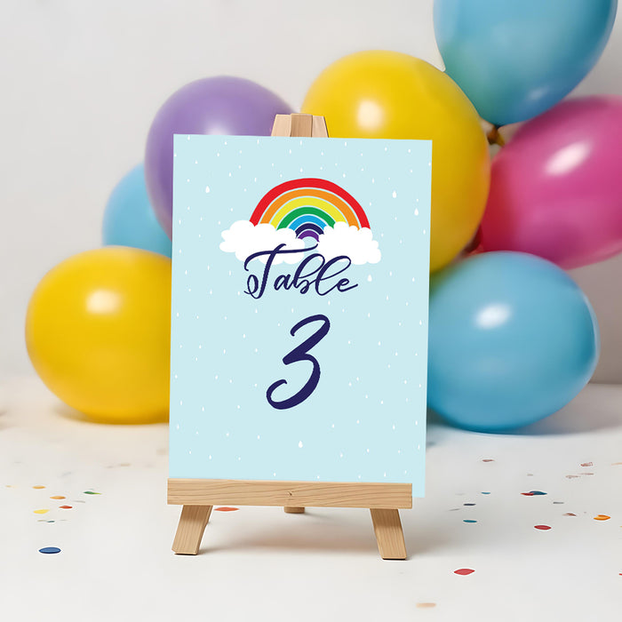 Rainbow Birthday Invitation Kids Colorful Party Invite