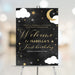 Twinkle twinkle little star welcome sign with moon, stars, and clouds, personalized for a first birthday