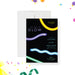 Glow party birthday invitation with neon light sticks on a black background, modern, colorful design for kids' celebrations-front