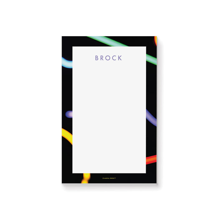 Personalized neon notepad featuring a glow-stick design, colorful kids' stationery for glow-themed parties